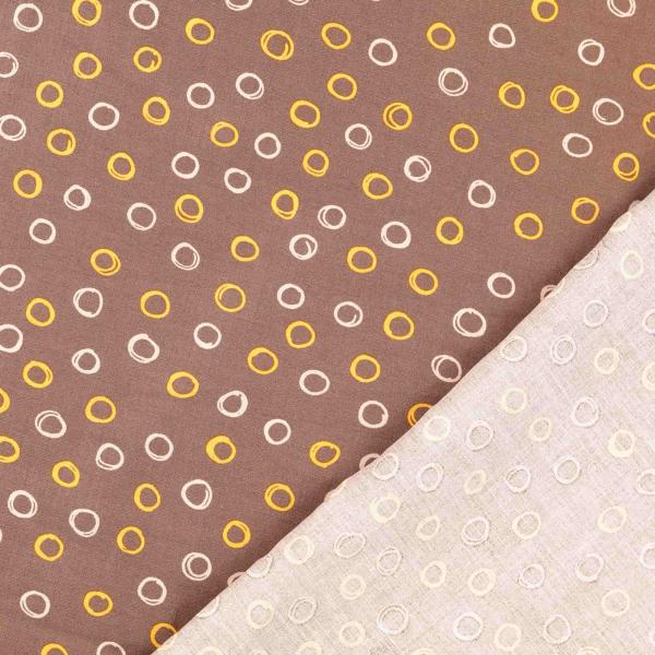 Viskose Popeline - beige, Kringel